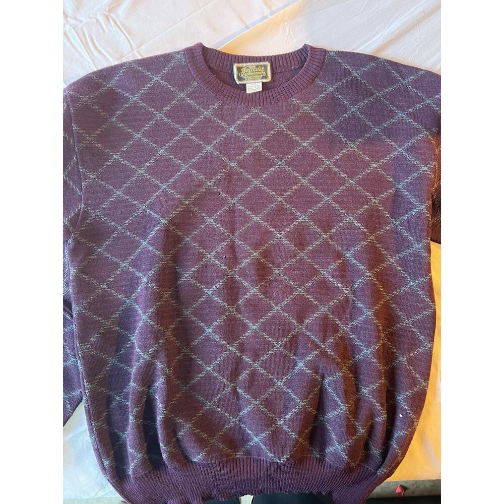 Britches of Georgetowne Sweater Mens Medium Purple Long Sleeve Pullover Wool